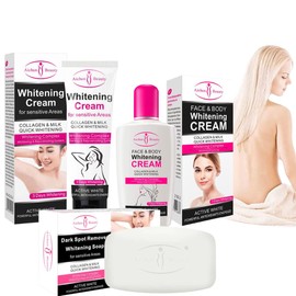 Aichun Beauty Kit Jabón Dos Cremas Cara Axila Aclarante Colágeno 3pz