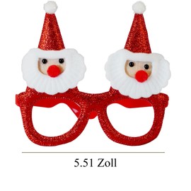 GREATRIL Christmas Glasses Frame Glitter Party Fun Glasses Frame Photo Props with Santa Antlers Snowman Christmas Tree Decoration Pack of 12
