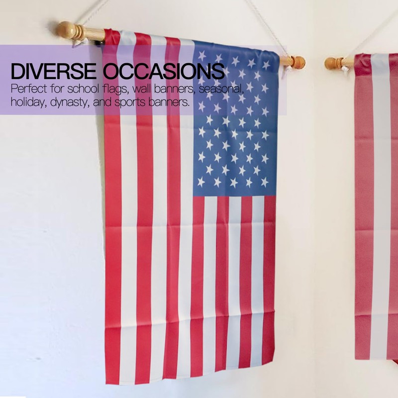 Anley 35" Wooden Banner Pole - Horizontal Flag Hanger for
