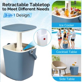 SKing Portable Cool Bar Table Party Drink Storage Ice Cooler for Outdoor Patio Camping