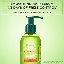 Sérum anti frizz Garnier Fructis Sleek & Shine, frizzy, cabello seco, inmanejable, 5.1 onzas líquidas
