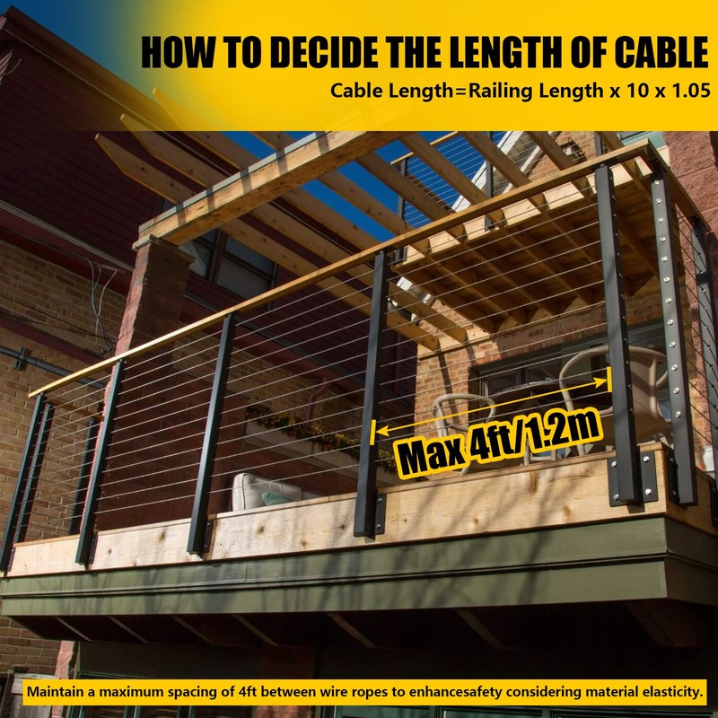 Qrooviiy 30 Degree Cable Railing Post- 42" x 2" x