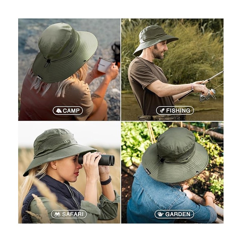 fieldlabo Safari Hat, Sun Hat, Wide Brim, Fishing, Climbing, Men's,