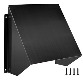 Sanbege 8" x 8" Stainless Steel Vent Cover with Screws, Air Vent Grille Protection Roof, Duct Exhaust or Inlet Rain Deflector for Indoor, Outdoor Ventilation System (Black)