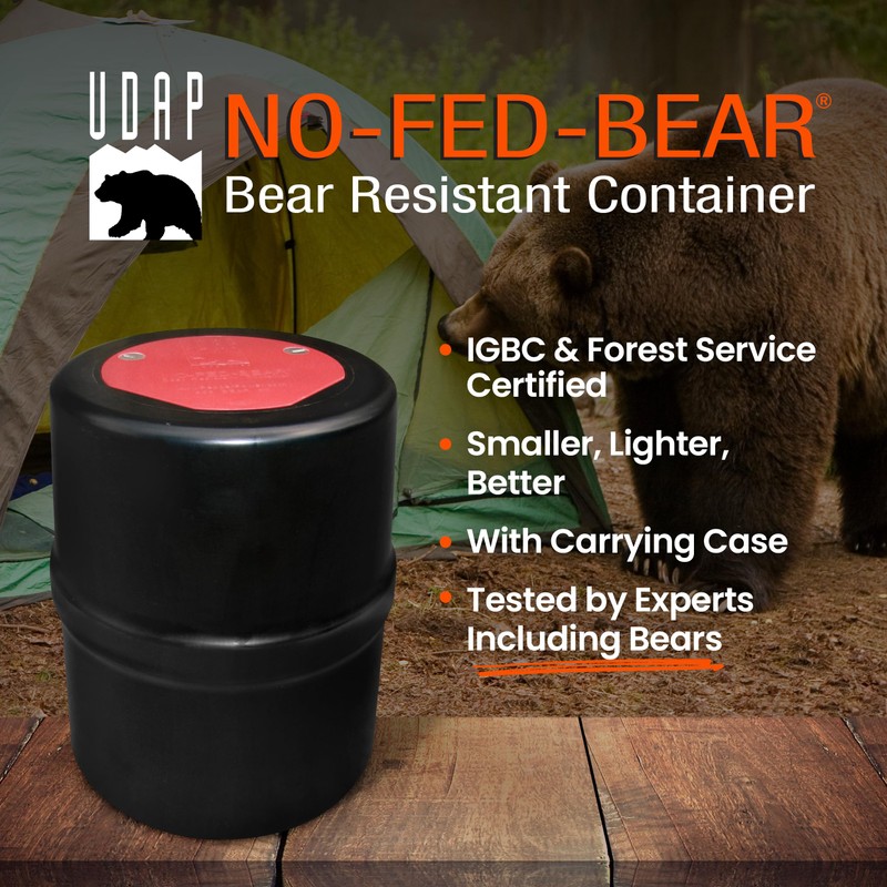 UDAP NO-FED-BEAR Bear Resistant Canister, Hiking Camping Backpacking Hunting Food