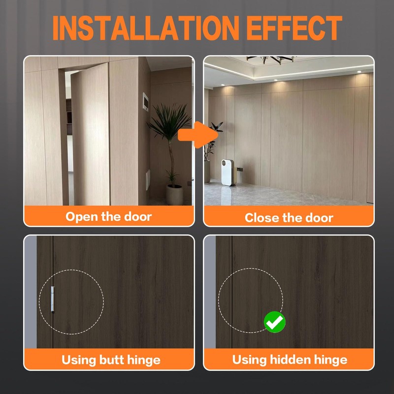 Mengshi 6" Hidden Door Hinges for Secret Door Heavy Duty