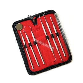 German-Dental Tools,Plaque Remover for Teeth,Dental Hygiene Cleaning Kit,Tooth Scraper Plaque Tartar Remover Cleaner,Dental Pick Scaler Oral Care Tools (Set of 6 with Pouch)