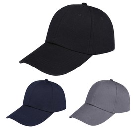 LXTaoler Baseball Cap, Adjustable Size, High Quality Cotton, Men's Hats and Caps, Black Baseball Cap for Women, Ideal for Cycling, Running, Travel(Black, Grey, Navy)
