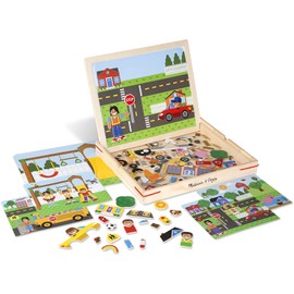 Melissa & Doug Wooden Magnetic Matching Picture Game With 119 Magnets and Scene Cards