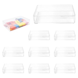 Keboyoe Pack of 8 Acrylic Boxes with Lid, Rectangular Storage Containers, Transparent Box, Small Acrylic Box, Transparent with Lid, Clear Display Box for Wedding, Party, Jewellery Accessories (11 x 7
