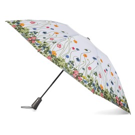 Totes Reverse Close Plegable Inbrella con cierre automático y compacto, Jardín de Flores, 47" Canopy, InBrella - Paraguas plegable de cierre inverso - Paraguas compacto con cierre invertido, portátil