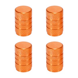 X AUTOHAUX Universal Round Car Tyre Valve Stem Cap Valve Dust Cover 7 mm Orange Pack of 4