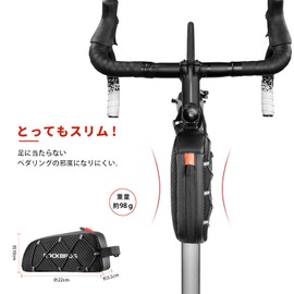 ROCKBROS Top Tube Bag, Bicycle Bag, Lightweight, Frame Bag, Road Bike, Convenient Installation, Storage for Small Items, Dustproof, Bungee Cord Included