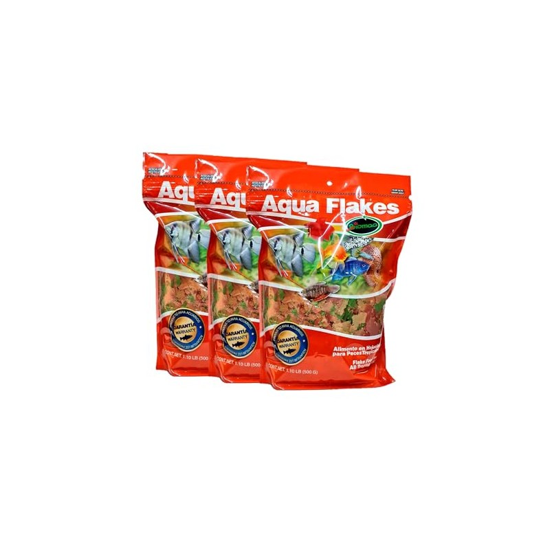 BIOMAA Aqua Flakes 1.10 LB / 500 g, Paquete con