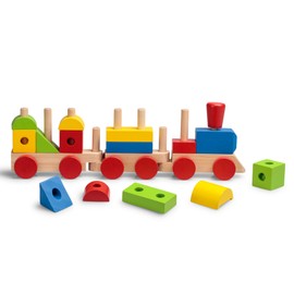 Tobar 36452 Wooden Stack 'N' Sounds Train Toy, Assorted Designs and Colours, Medium