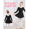 Kefiyis Ballet Leotard for Girls Long Sleeve Ballet Dress Cotton