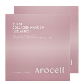 Arocell Super Collagen Mask 2.0 ECM ACTIVE 4 sheets 2pcs / 아로셀 슈퍼 콜라겐 마스크 2.0 ECM ACTIVE 4매 2개
