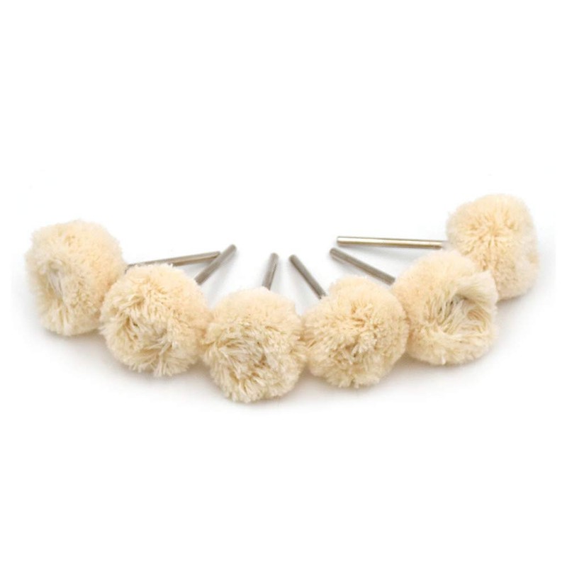 NGe 10Pcs 1" Genuine Wool Buffing Ball with 1/8" Shank,