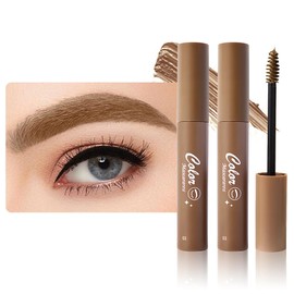 BINGBRUSH 2Pcs-Tinted Thickening Brow Mascara,Brow Fast Sculpt,Waterproof, Transfer-proof, Brush to Fill in Eyebrows and Cover Gray Hairs - Cruelty Free (03# Light Brown)