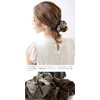 VINGTAINE HS-127-BE Botanical Pattern Scrunchie, Simple, Casual, Daily Chiffon Hair