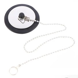 Universal Bath Plug with Chain, Bathroom Sink Plug Replacement Drain Stopper for Bathroom Kitchen, Kitchen Sink Plug Rubber Bath Plug with Stainless Steel Chain