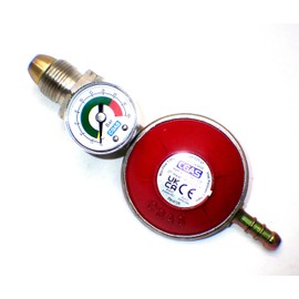 CGAS 37mbar PROPANE GAS REGULATOR WITH PRESSURE GAUGE Fits Calor Gas & Flogas
