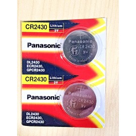 Panasonic 2 pc Carded  CR2430 Battery 3V Lithium Coin Cell DL2430  Expire 12/2033