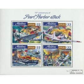 Prophila Collection Malediven 6300-6303 Mini Sheet (Complete Edition) 2016 Pearl Harbor (Collector's Stamps) Military