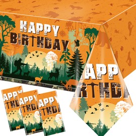 Hunting Birthday Party Decorations Happy Birthday Tablecloths for Boys Oh Deer Hunting Party Table Cover Camo Hunting Decor for Gone Hunting Party Supplies