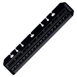 T&F A5 Black Ruler/Page Marker - 22cm x 4.5cm Plastic Flexible Ruler