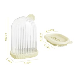 Travel Soap Case with Silicone Brush,Leak-Proof Soap Holder with Lid,Portable Bar Soap Storage for Travel, Camping, Gym (Yellow)