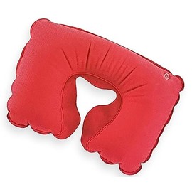 Caribou Living Soft Inflatable Compact Camping Travel Blow Up Red Neck Air Pillow Cushion for Bed Beach Sun Lounger Sunbathing Backpacking Hiking