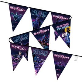 Superhero Happy Birthday Banner Garland - 9 Reusable Character Flags for Party Decor, Kids Room Themes, Celebration Photo Walls, Classroom Displays
