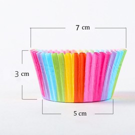 Pack of 200 Muffin Cases Paper Cupcake Moulds Rainbow Paper Muffin Mould for Dessert Wedding Birthday Party