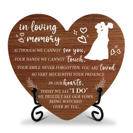 In Loving Memory Wedding Sign, Wedding Memorial Sign In Memory of Wedding Sign, Wedding Decoration for Ceremony Reception Engagement Table Centerpiece Party Desk Decor Heart Keepsake Wood Plaque -F316