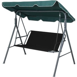 Vinelftage Swing Chair Cover Bench Replacement Cover, 600D Waterproof Rocking Chair Seat Covers for Outdoor Patio Garden Swing Chair 2/3 Seater(Black 45.2x18.9x18.9 inches)