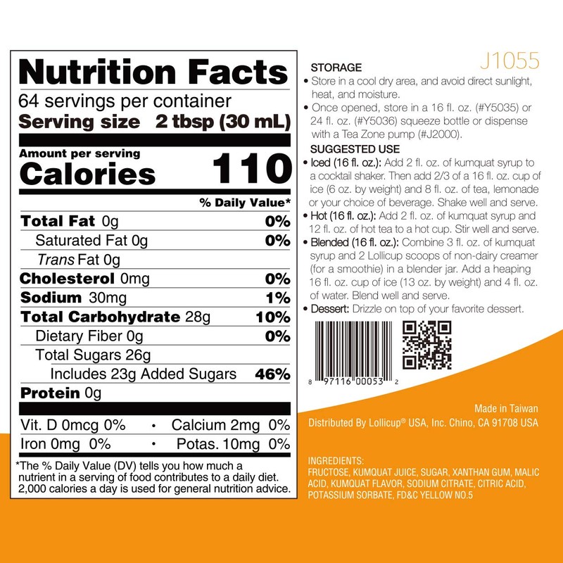 Tea Zone 64 fl.oz Kumquat Syrup