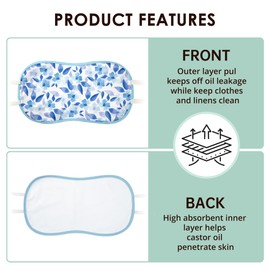 wegreeco Kids Castor Oil Pack Wrap, Reusable Kids Castor Oil Packs for Liver Stomach, Machine Washable Anti Oil Leak 1Pc with Adjustable Strap Blue Flower (Oil Not Included)