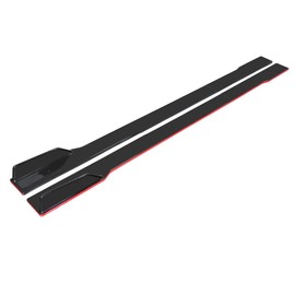 Machgrin Side Skirt Extension Splitter fit, Side Skirts Rocker Panels Side Trim Spoiler Extension Lip Bottom Line, Side Skirt Rocker Panel Lip Splitter Diffuser (Black&Red 86.6in)