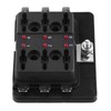 6 Way Circuit Blade Fuse Box Block Holder With LED