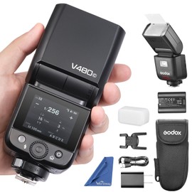Godox V480 for Canon GODOX TTL Flash - GN50 HSS 1/8000s/650 Flashes/1.7s Recycle/Built-in Modeling Light/Li-ion Battery/Touchscreen/2.4G Wireless Flash/Camera speedlight for Canon