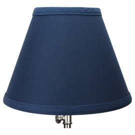 FenchelShades.com Lampshade 4" Top Diameter x 8" Bottom Diameter x 6" Slant Height with Washer (Spider) Attachment for Lamps with a Harp (Navy Blue)