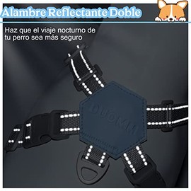Arnés para Perro,1.5 M Pechera para Perro Ajustable Reflectante Transpirable,con Correa para Perros,para Perros Pequeños y Medianos (Azul, S)