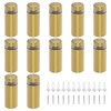 Bonsicoky 12 Sets Golden Stainless Steel Standoff Screws, Wall Mounting