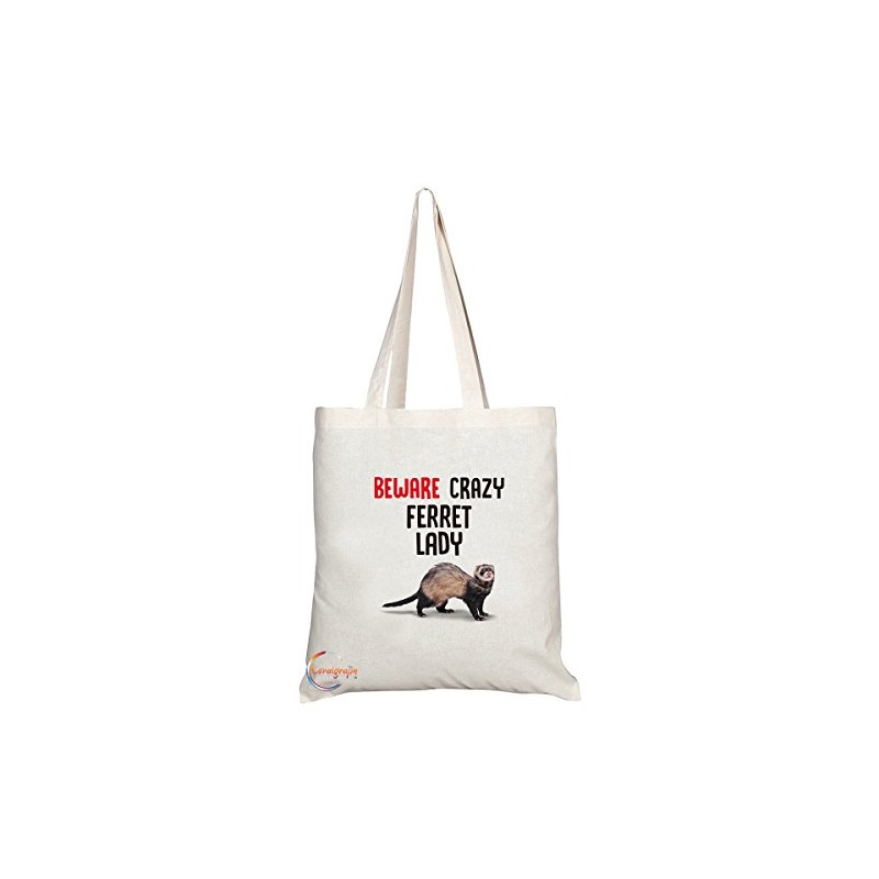 Coralgraph Inc TB272 Beware Crazy Ferret Lady Novelty Present Gift