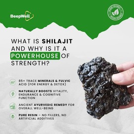 BeepWell Shilajit Resin (Pack of 2)– Pure Himalayan, 72% Fulvic Acid, 85+ Minerals, 80 Servings Healthcare Fitness Edible Supplement Dietary Vitamin
