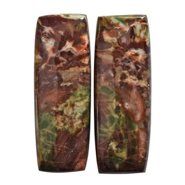 Ravishing Impressions Australian Natural Dragon Blood Jasper Pair Rectangle 52 CTW Cabochon Size 36x13x5 mm Earrings Jewelry Making Easter Jewelry