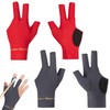 YiiHHooN Billiards Glove, 4 Pcs 3 Fingers Pool Gloves Left