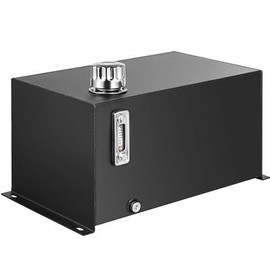 Happybuy 10 Gal Hydraulic Fluid Tank, Heavy Duty Steel Fuel Tank, Reservoir with Strainer, Tank Gauge, Filter & Breather Cap for Tractors/Trucks, Gasoline Transfer