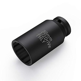 30mm Socket 1/2 Drive, Metric SAE 12-Point Deep Socket Set 1/2 Inch Impact Drive, CR-MO for Easy Removal of Axle Shaft Nuts (30MM)